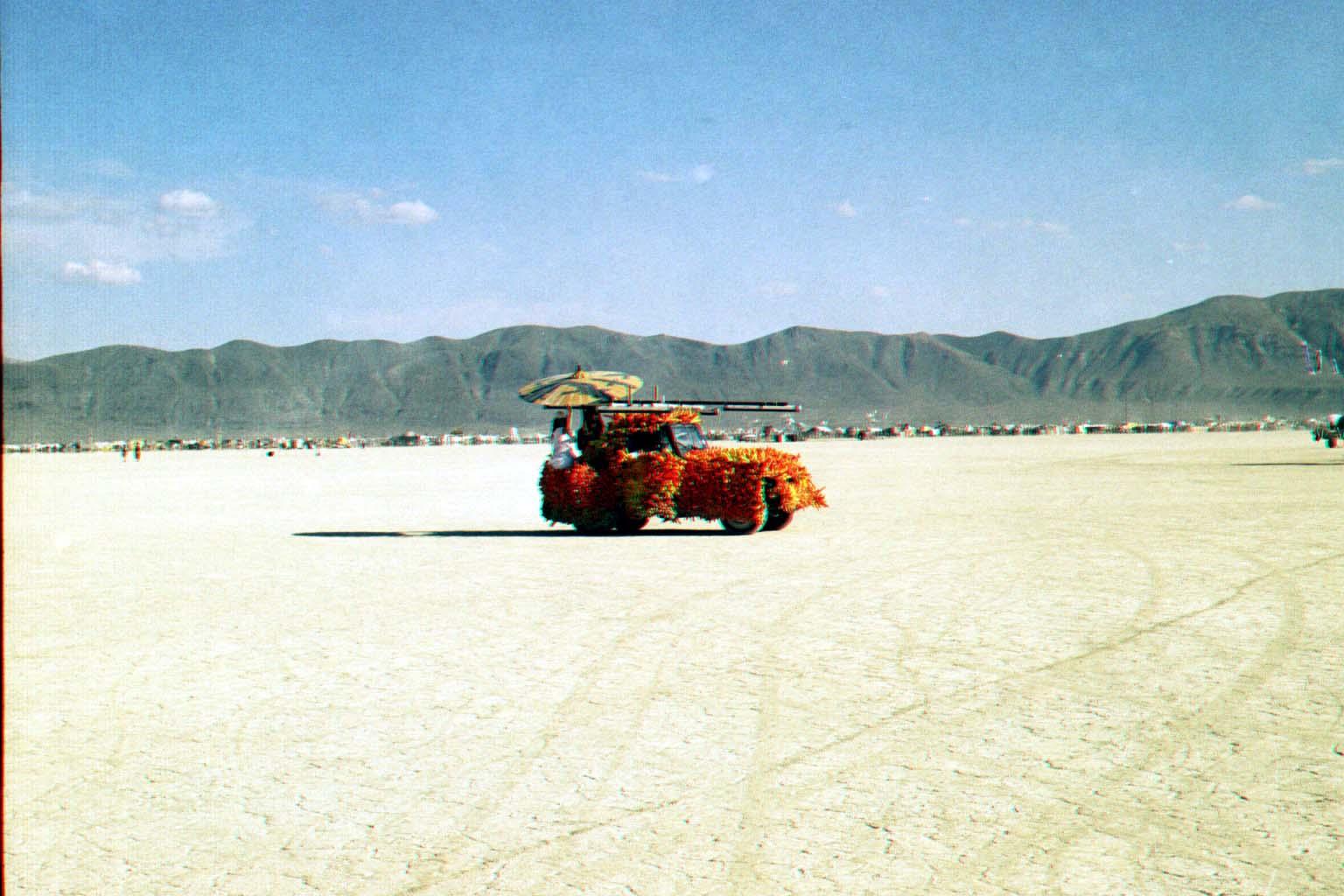 burningmanCarRedFlower